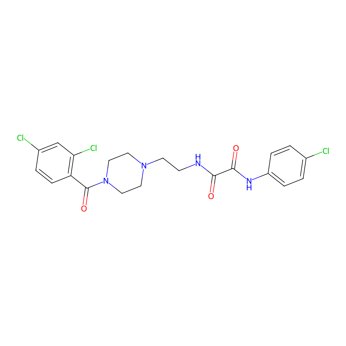 N'-(4-chlorophenyl)-N-[2-[4-(2,4-dichlorobenzoyl)piperazin-1-yl]ethyl]oxamide molecular structure, CAS 332403-84-6