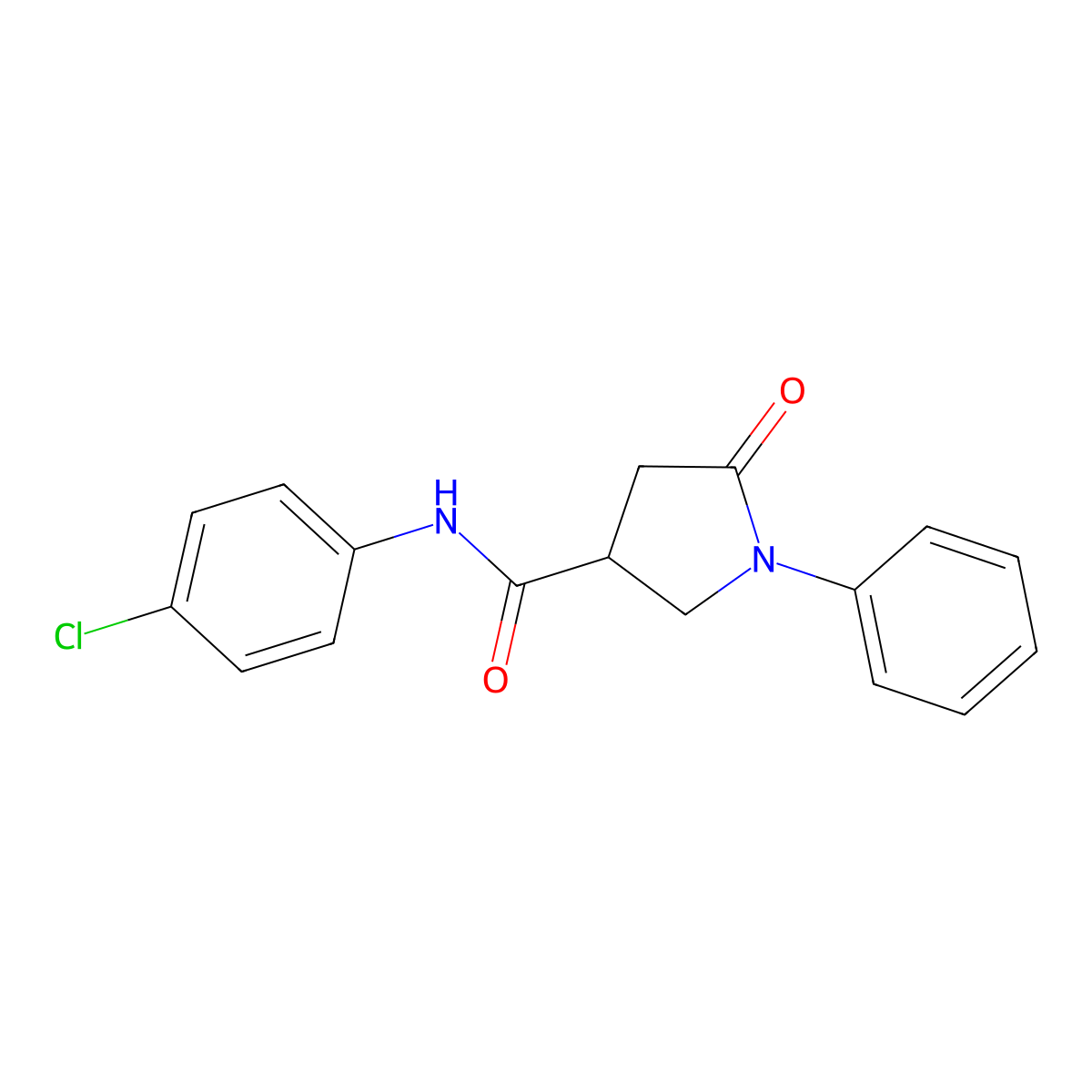N-(4-chlorophenyl)-5-oxo-1-phenylpyrrolidine-3-carboxamide molecular structure, CAS 332404-07-6