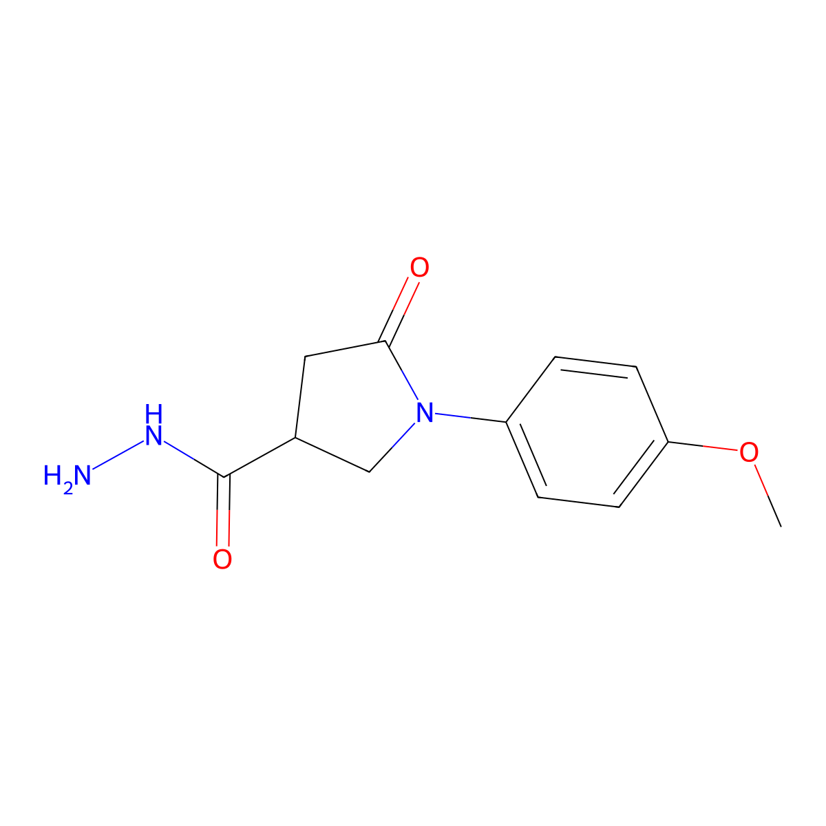 1-(4-Methoxyphenyl)-5-oxopyrrolidine-3-carbohydrazide molecular structure, CAS 332404-11-2
