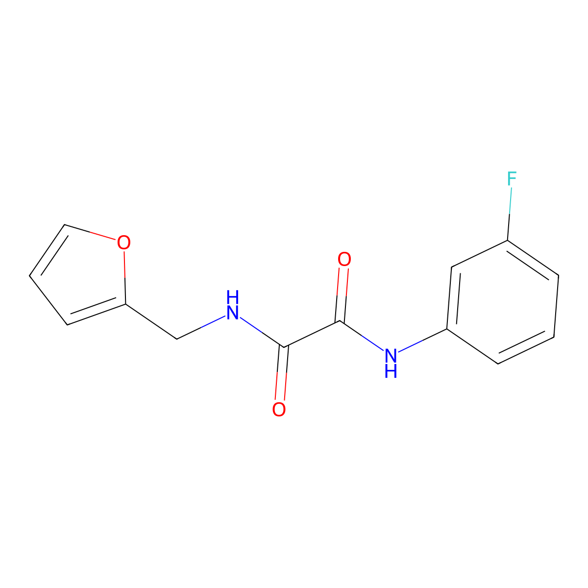 N'-(3-fluorophenyl)-N-(furan-2-ylmethyl)oxamide molecular structure, CAS 332404-25-8