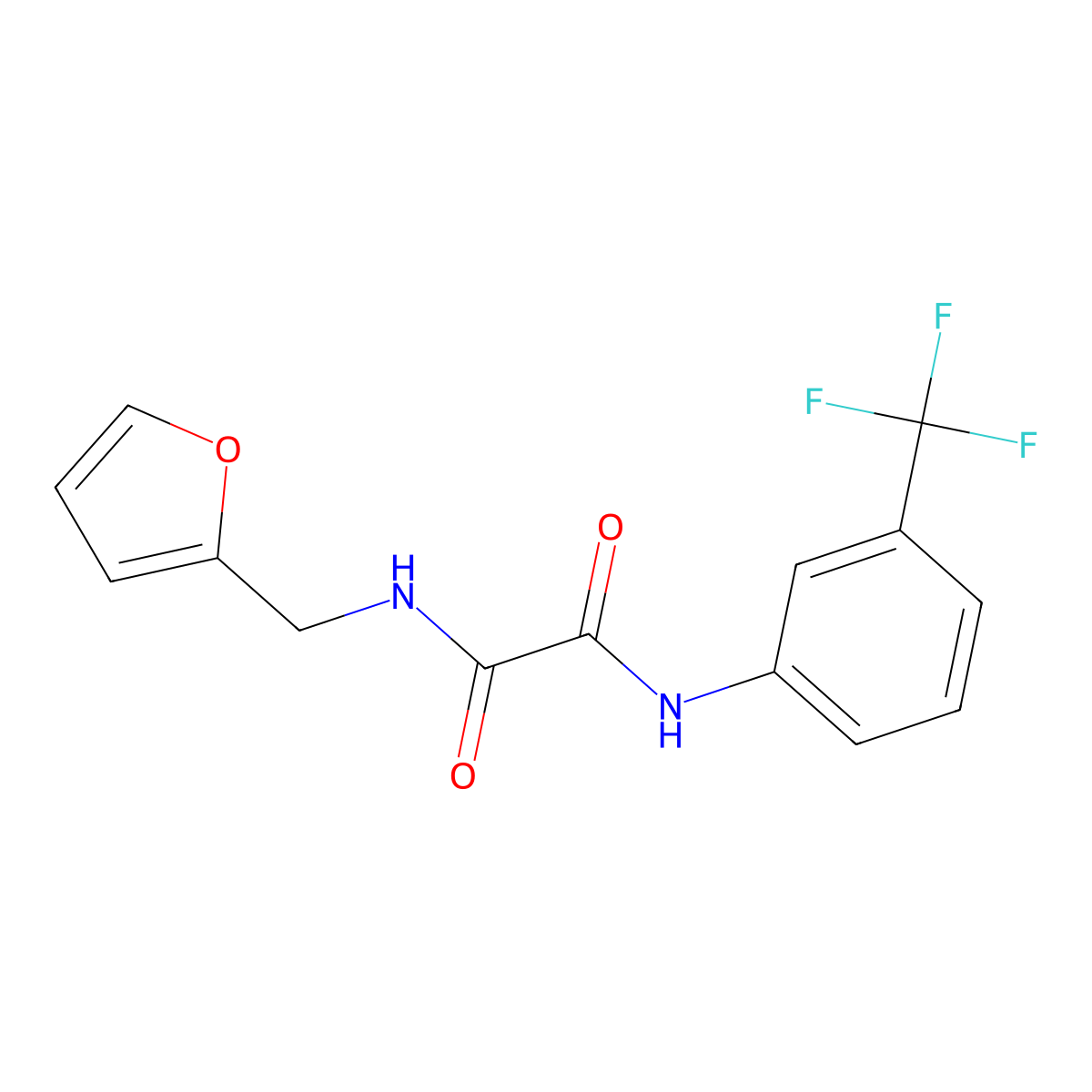 N-(furan-2-ylmethyl)-N'-[3-(trifluoromethyl)phenyl]oxamide molecular structure, CAS 332404-26-9
