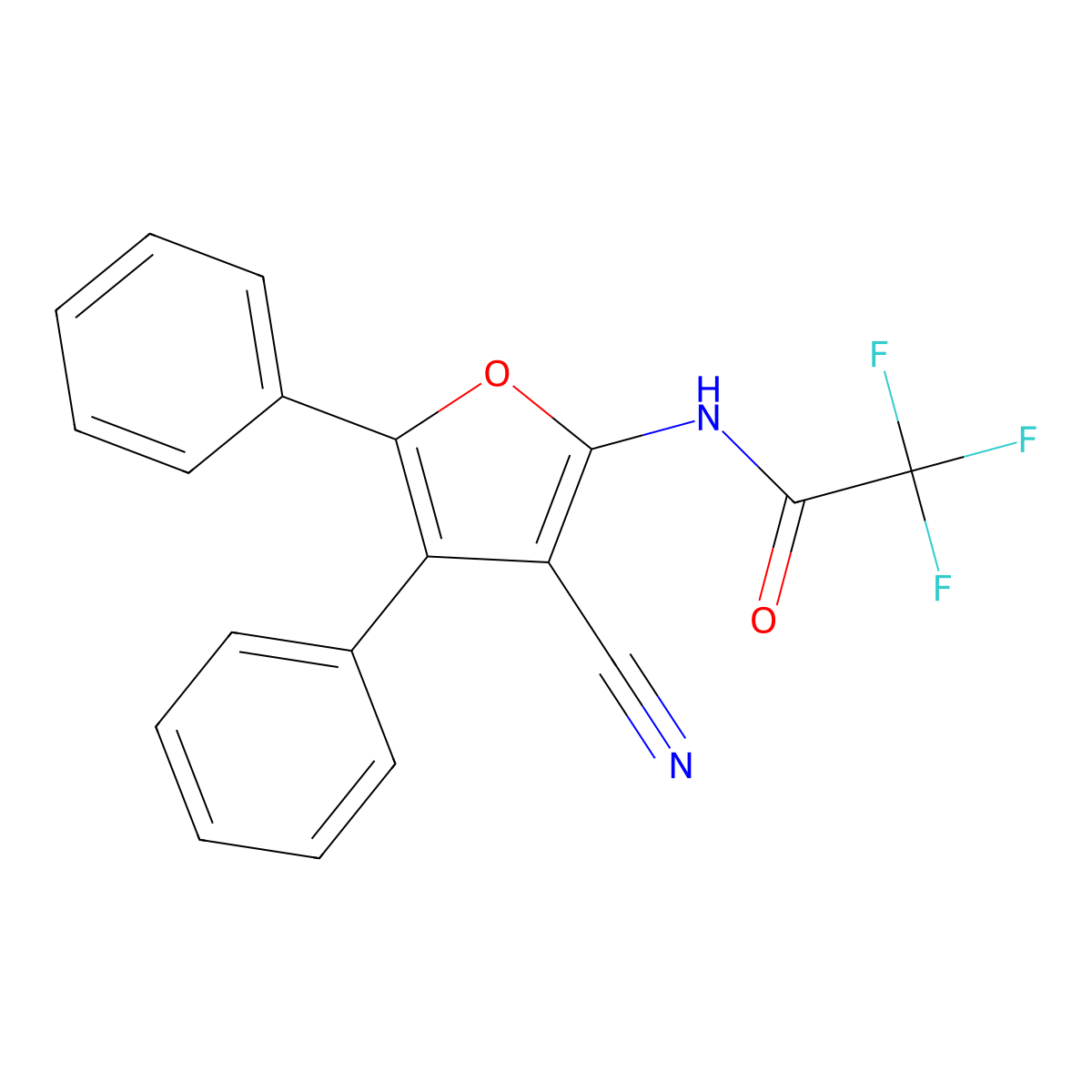 N-(3-Cyano-4,5-diphenyl-2-furanyl)-2,2,2-trifluoroacetamide molecular structure, CAS 332404-39-4