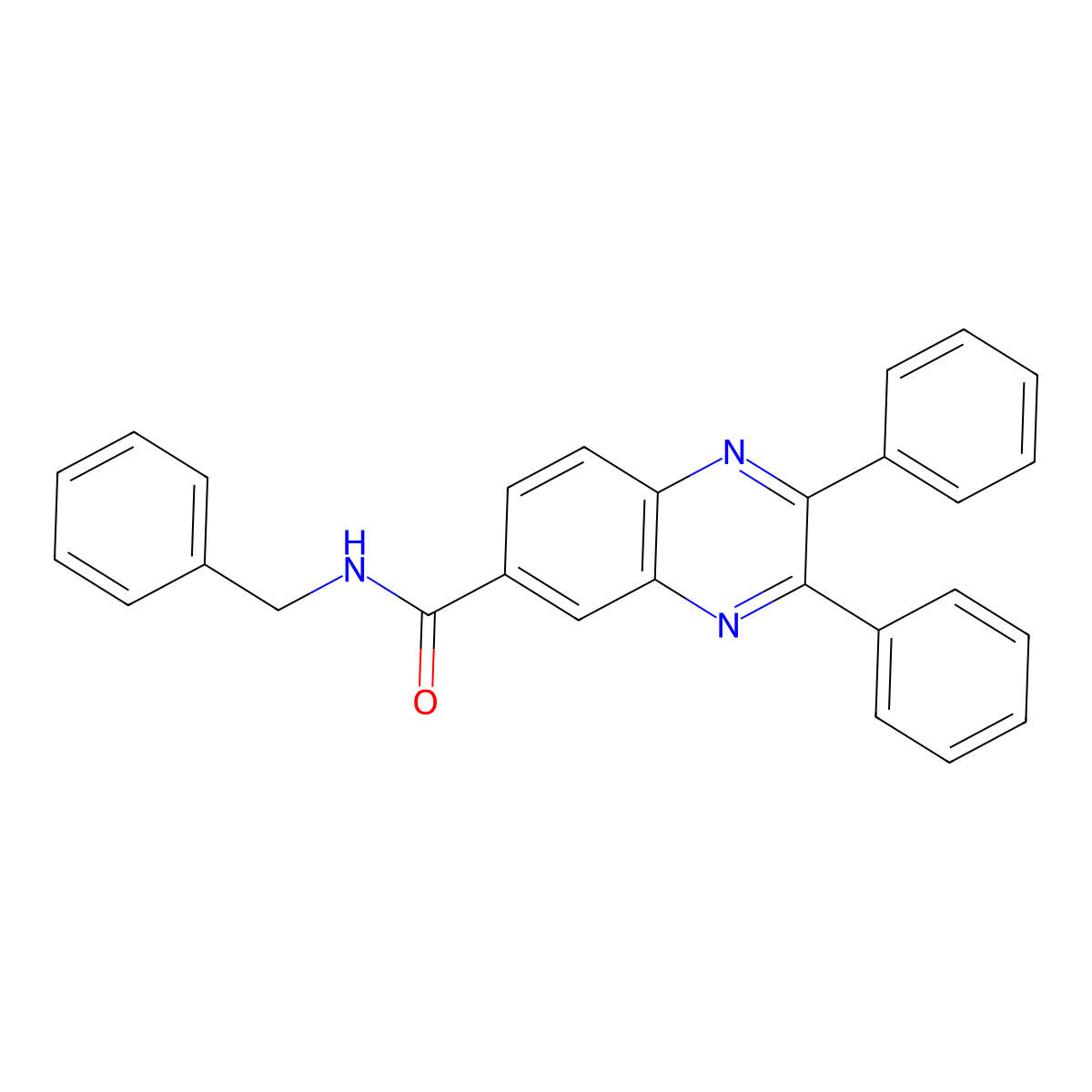 N-benzyl-2,3-diphenylquinoxaline-6-carboxamide molecular structure, CAS 332404-54-3