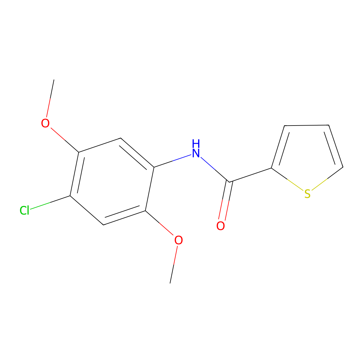 N-(4-chloro-2,5-dimethoxyphenyl)thiophene-2-carboxamide molecular structure, CAS 332405-64-8
