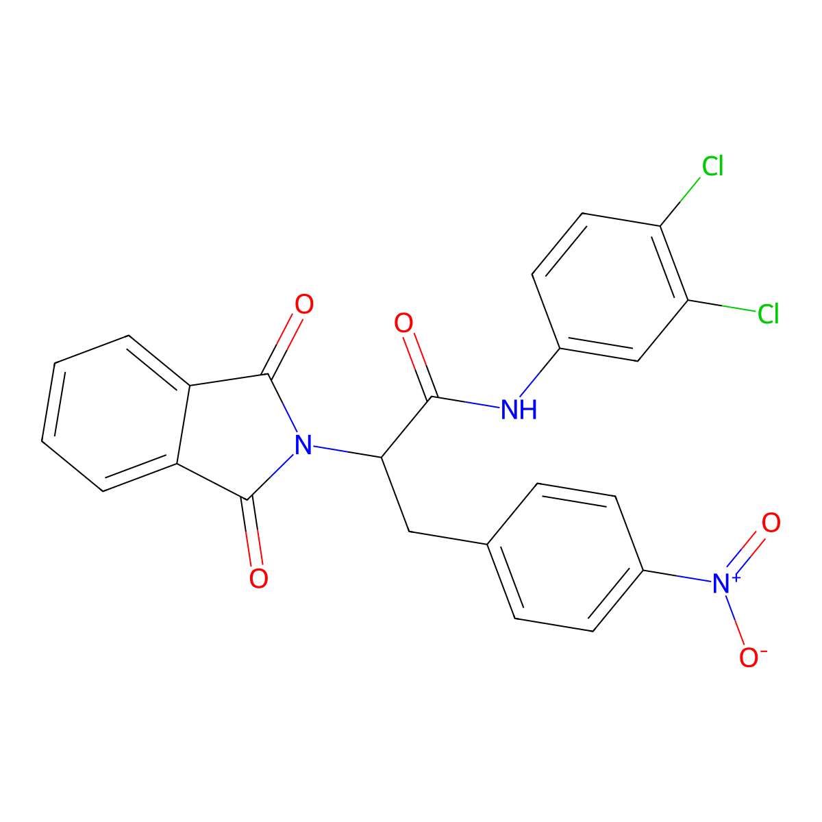 N-(3,4-dichlorophenyl)-2-(1,3-dioxo-1,3-dihydro-2H-isoindol-2-yl)-3-{4-nitrophenyl}propanamide molecular structure, CAS 332406-87-8