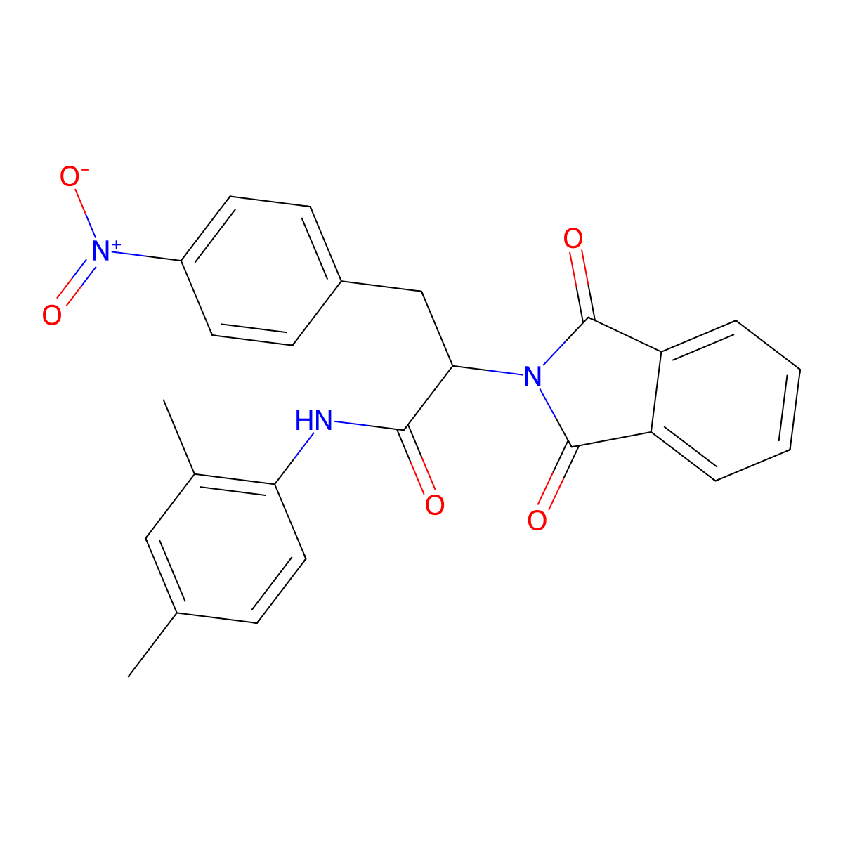N-(2,4-dimethylphenyl)-2-(1,3-dioxo-1,3-dihydro-2H-isoindol-2-yl)-3-{4-nitrophenyl}propanamide molecular structure, CAS 332406-89-0