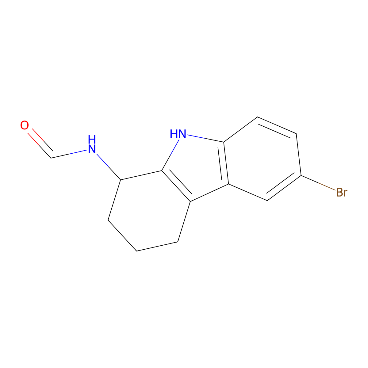 N-(6-bromo-2,3,4,9-tetrahydro-1H-carbazol-1-yl)formamide molecular structure, CAS 332409-51-5
