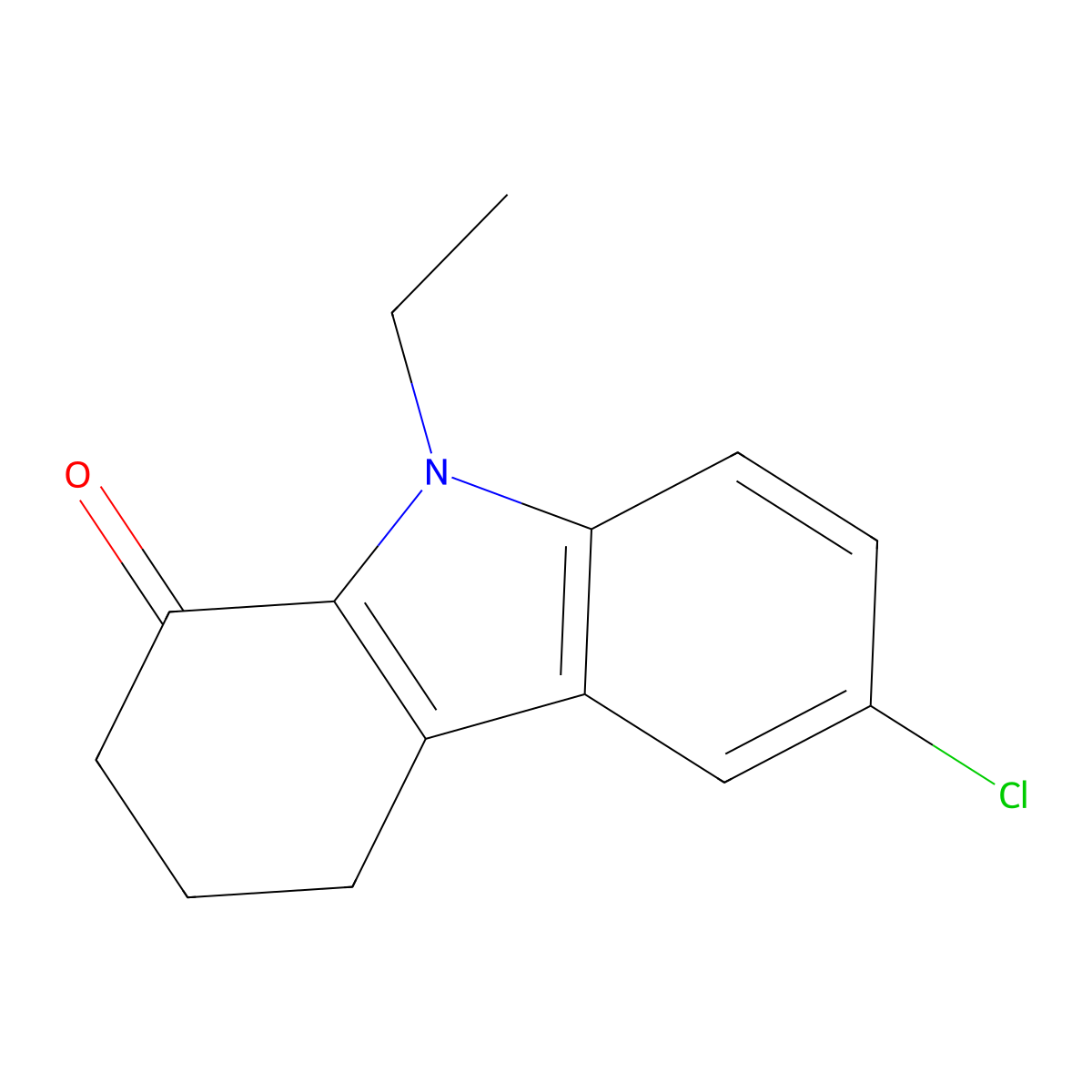 6-chloro-9-ethyl-2,3,4,9-tetrahydro-1H-carbazol-1-one molecular structure, CAS 332409-52-6