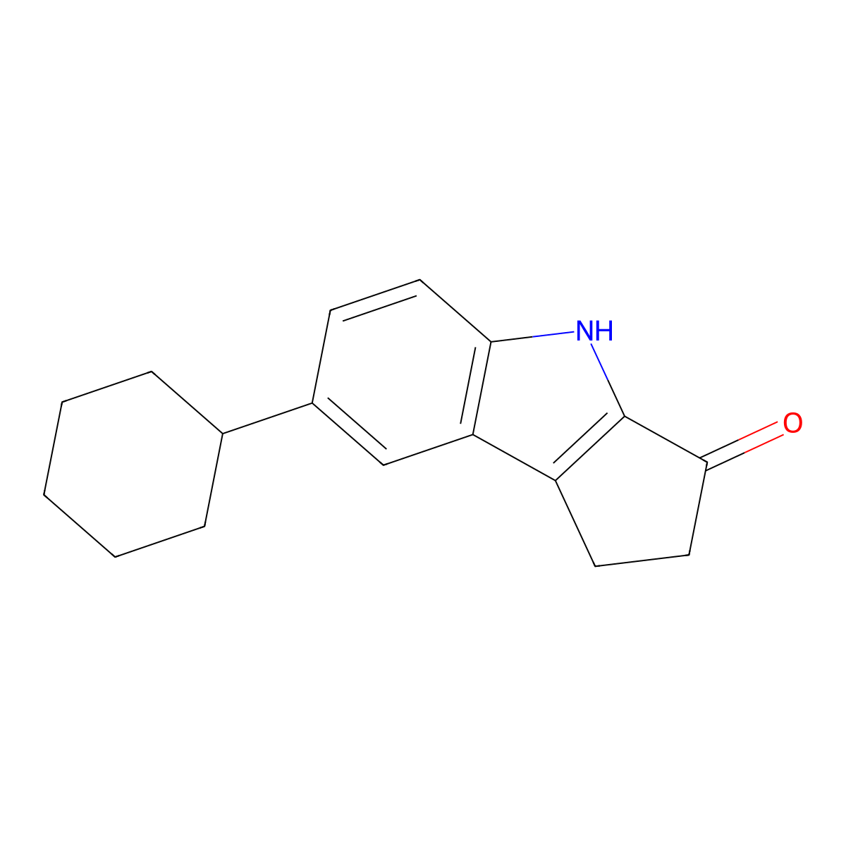 7-cyclohexyl-2,4-dihydro-1H-cyclopenta[b]indol-3-one molecular structure, CAS 332409-56-0