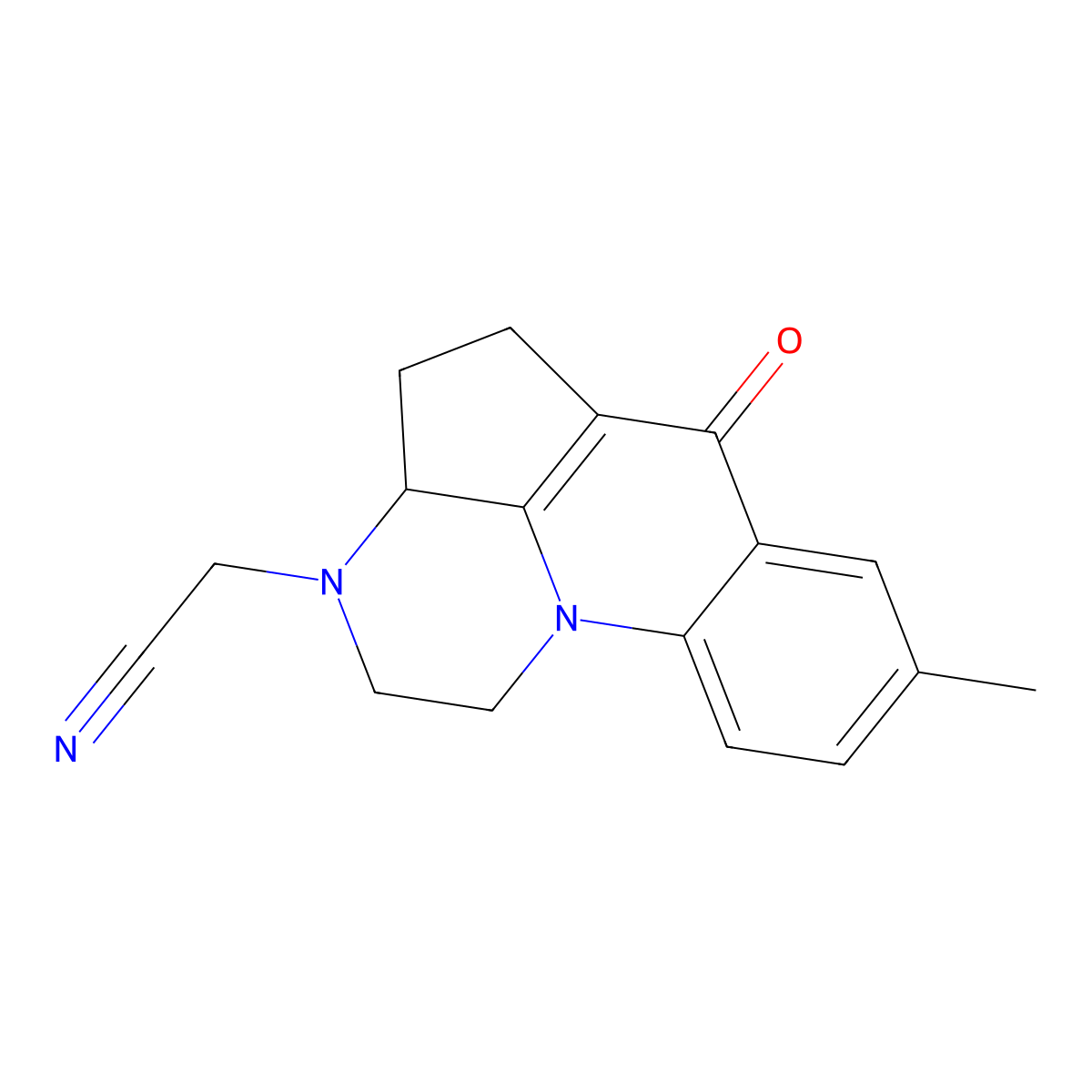 (8-Methyl-6-oxo-1,2,3a,4,5,6-hexahydro-3H-3,10b-diazaacephenanthrylen-3-yl)acetonitrile molecular structure, CAS 332409-57-1