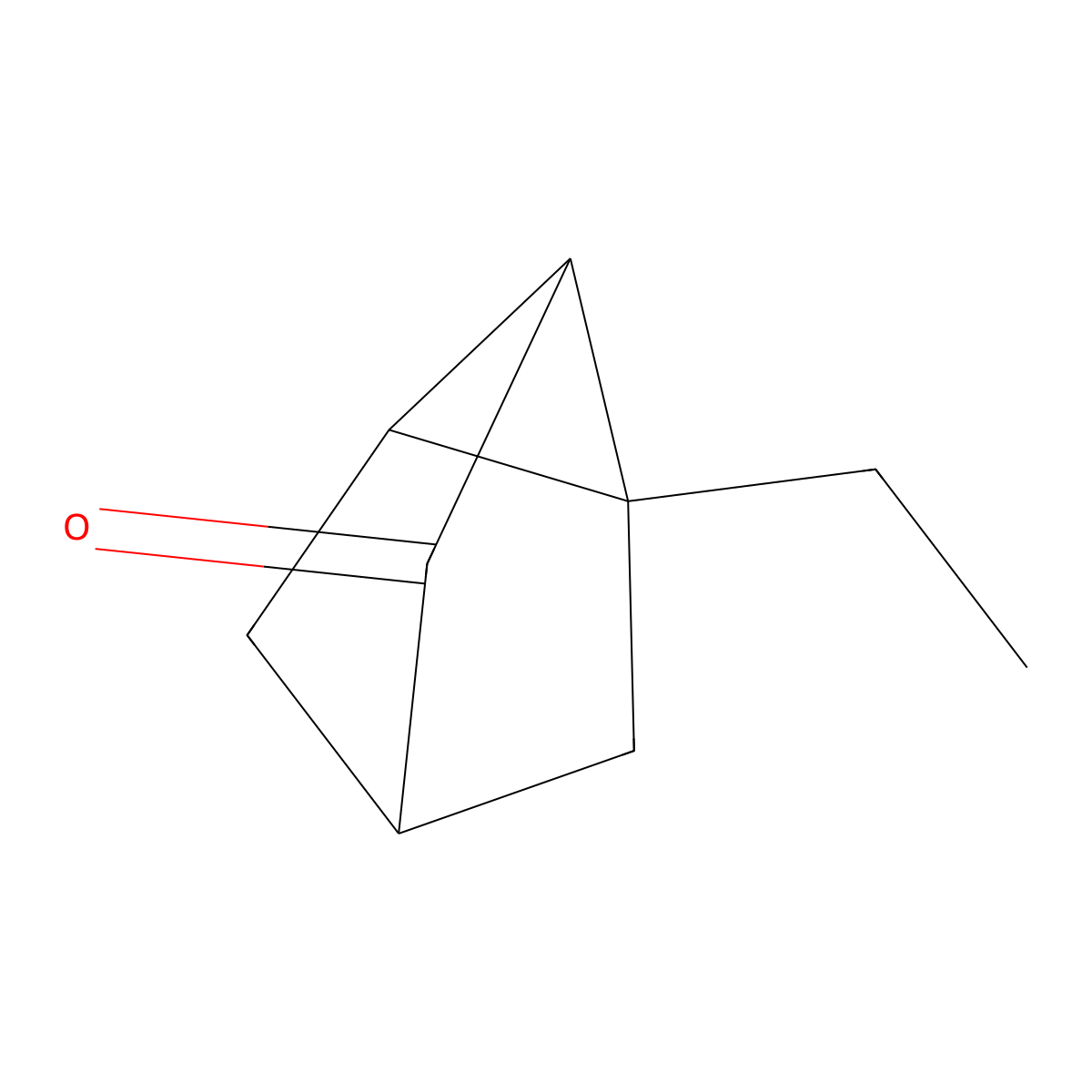 1-Ethyltricyclo[2.2.1.0~2,6~]heptan-3-one molecular structure, CAS 33241-51-9