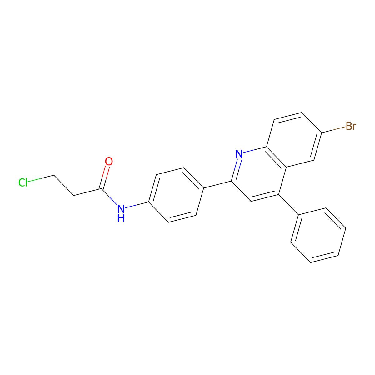N-[4-(6-Bromo-4-phenyl-2-quinolinyl)phenyl]-3-chloropropanamide molecular structure, CAS 332410-00-1