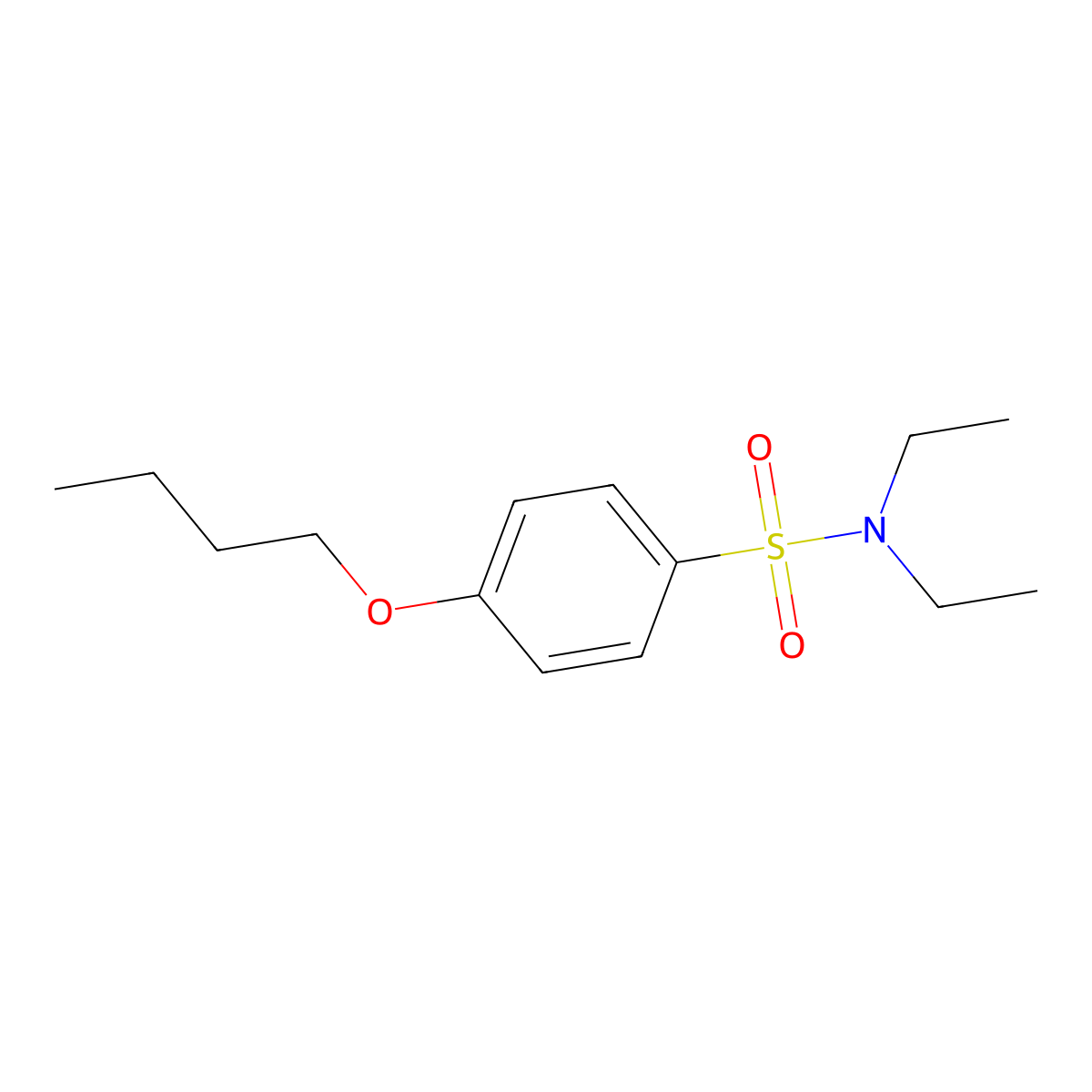 4-butoxy-N,N-diethylbenzenesulfonamide molecular structure, CAS 332410-14-7