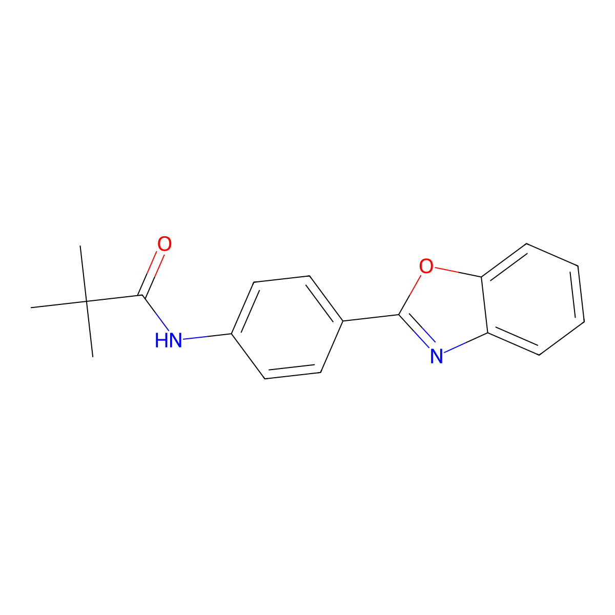 N-[4-(1,3-benzoxazol-2-yl)phenyl]-2,2-dimethylpropanamide molecular structure, CAS 332411-31-1