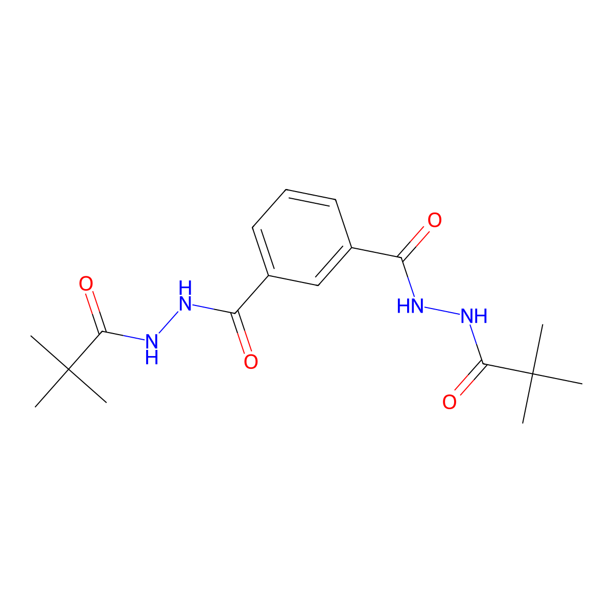 1-N',3-N'-bis(2,2-dimethylpropanoyl)benzene-1,3-dicarbohydrazide molecular structure, CAS 332411-49-1