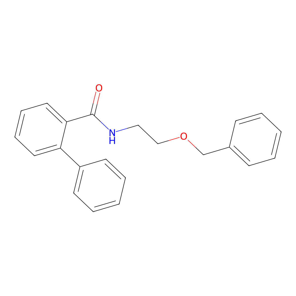 2-phenyl-N-(2-phenylmethoxyethyl)benzamide molecular structure, CAS 332412-48-3