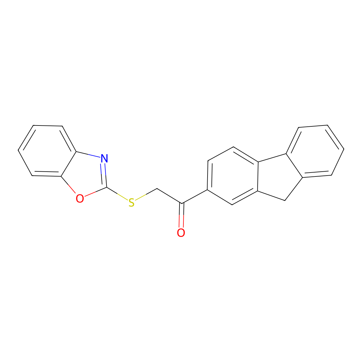 2-(1,3-benzoxazol-2-ylsulfanyl)-1-(9H-fluoren-2-yl)ethanone molecular structure, CAS 332412-87-0