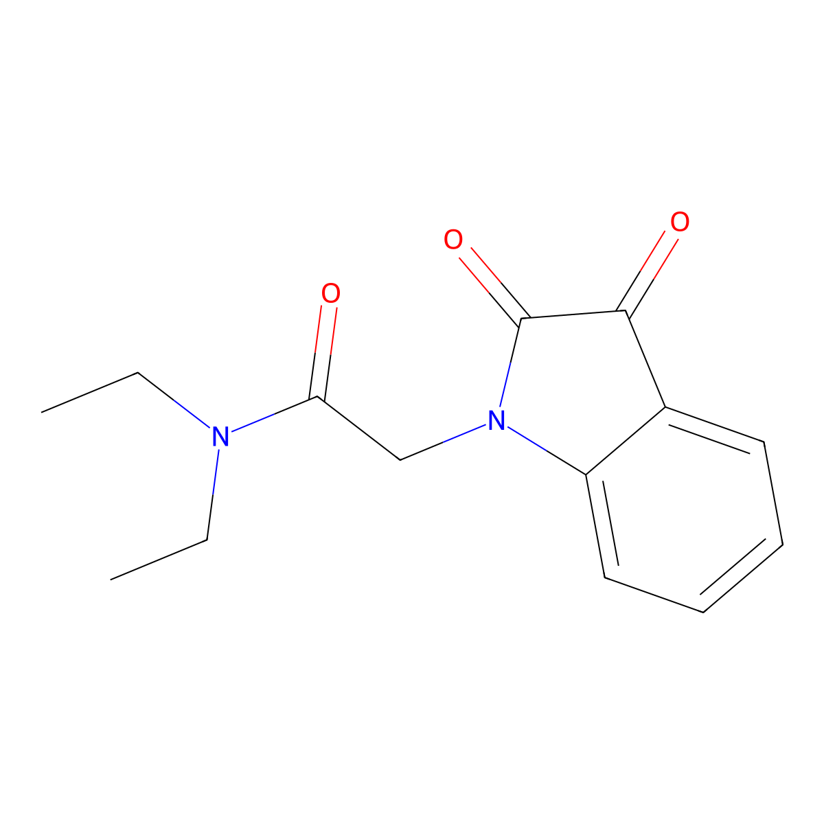 2-(2,3-dioxo-2,3-dihydro-1H-indol-1-yl)-N,N-diethylacetamide molecular structure, CAS 332412-98-3