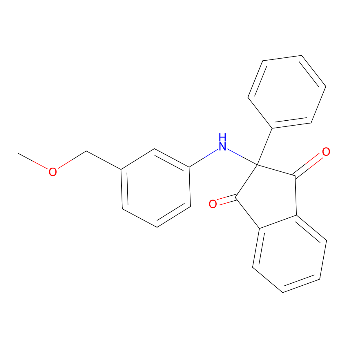2-[3-(Methoxymethyl)anilino]-2-phenylindene-1,3-dione molecular structure, CAS 332413-00-0