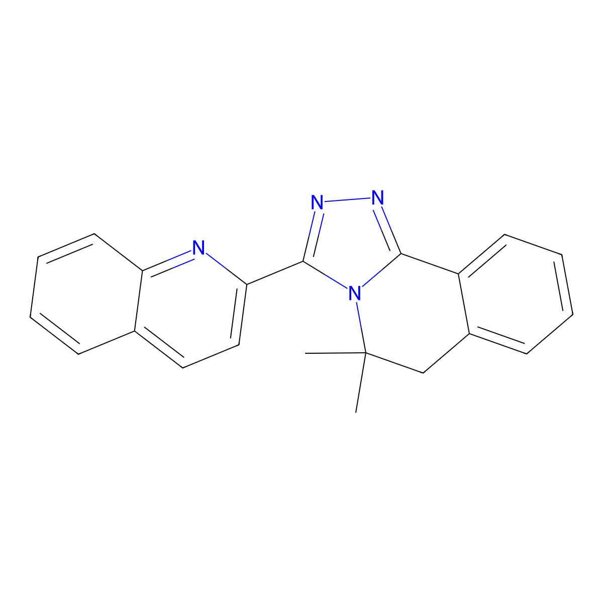 5,5-dimethyl-3-quinolin-2-yl-6H-[1,2,4]triazolo[3,4-a]isoquinoline molecular structure, CAS 332413-25-9