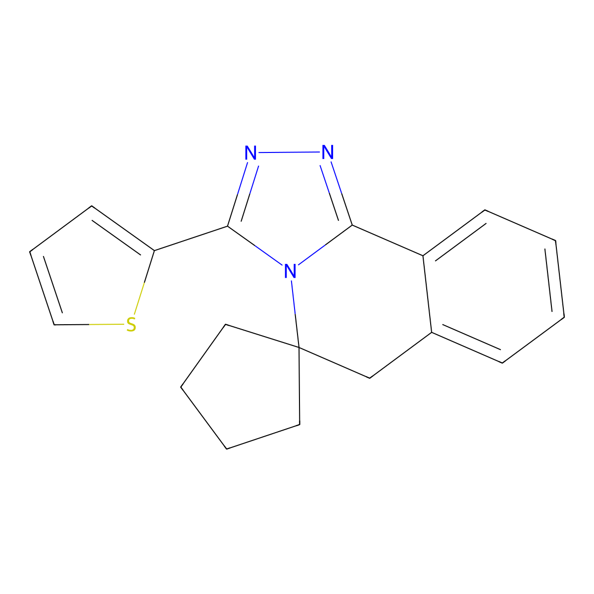 3-thiophen-2-ylspiro[6H-[1,2,4]triazolo[3,4-a]isoquinoline-5,1'-cyclopentane] molecular structure, CAS 332413-27-1