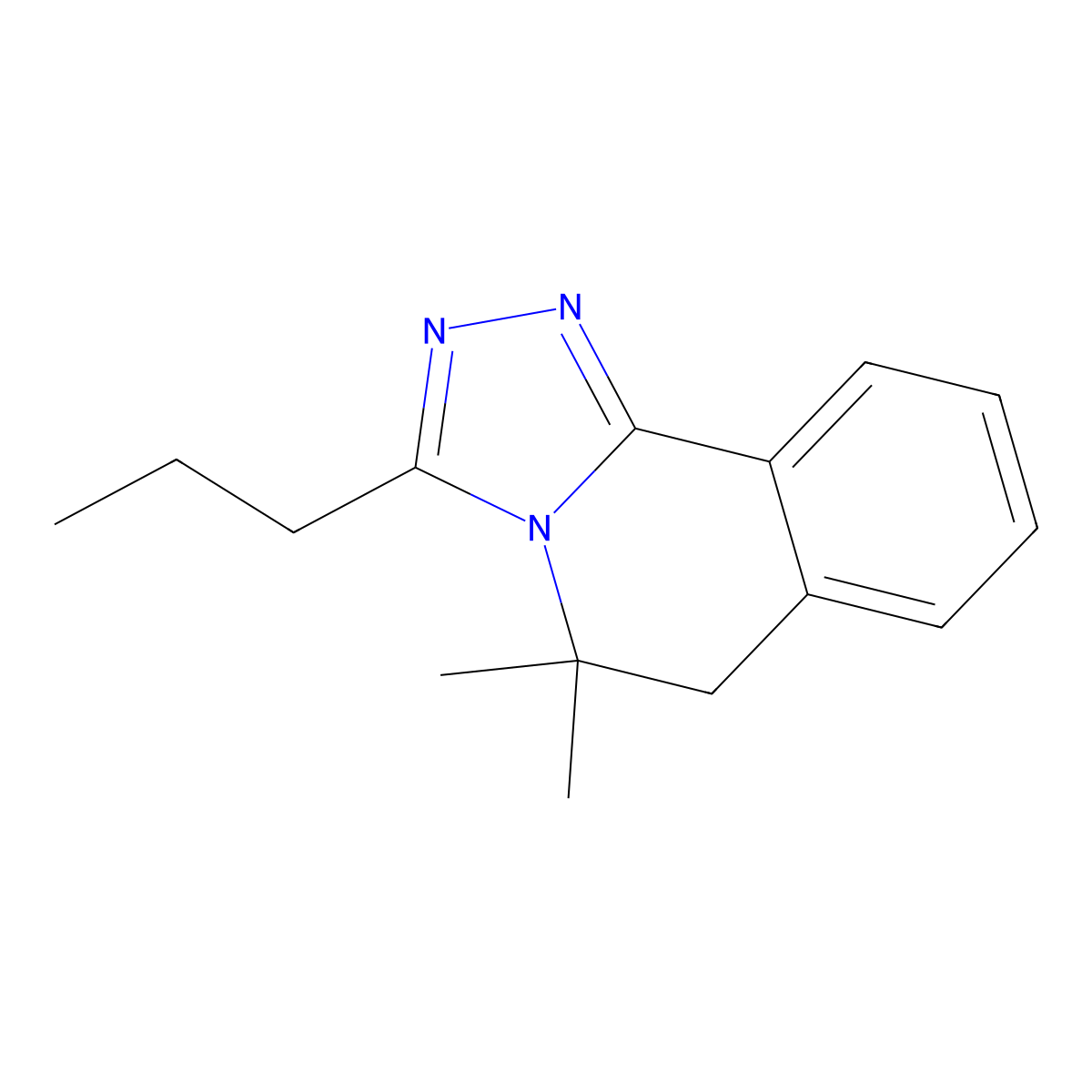 5,5-dimethyl-3-propyl-6H-[1,2,4]triazolo[3,4-a]isoquinoline molecular structure, CAS 332413-37-3