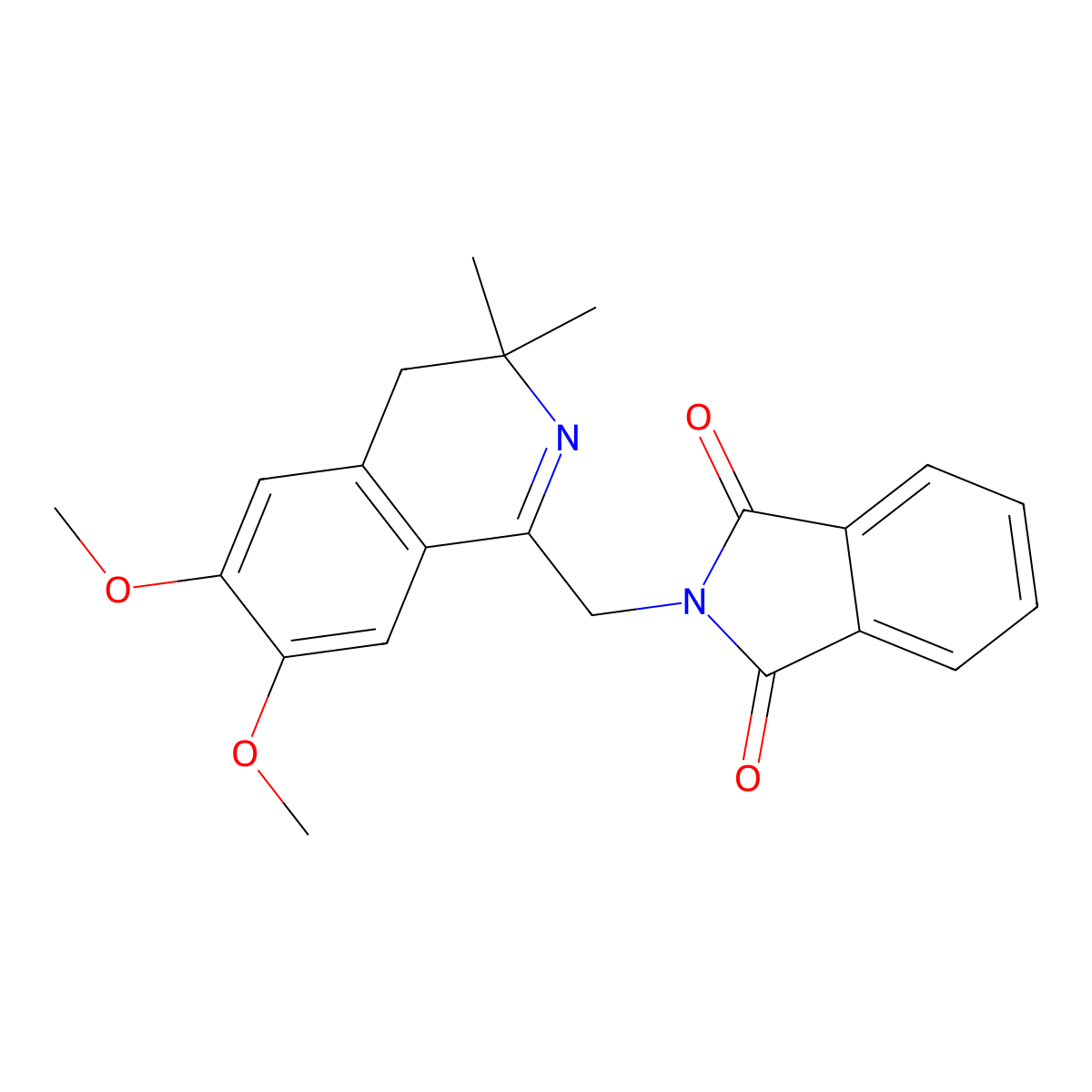 2-[(6,7-dimethoxy-3,3-dimethyl-4H-isoquinolin-1-yl)methyl]isoindole-1,3-dione molecular structure, CAS 332413-38-4