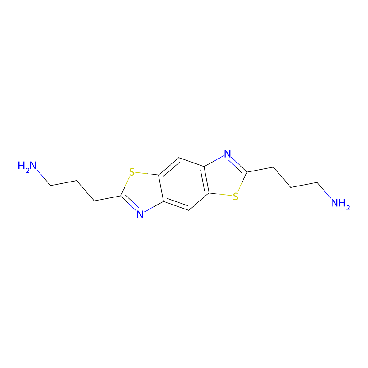 3,3'-(Benzo[1,2-d:4,5-d']bis(thiazole)-2,6-diyl)bis(propan-1-amine) molecular structure, CAS 332413-56-6
