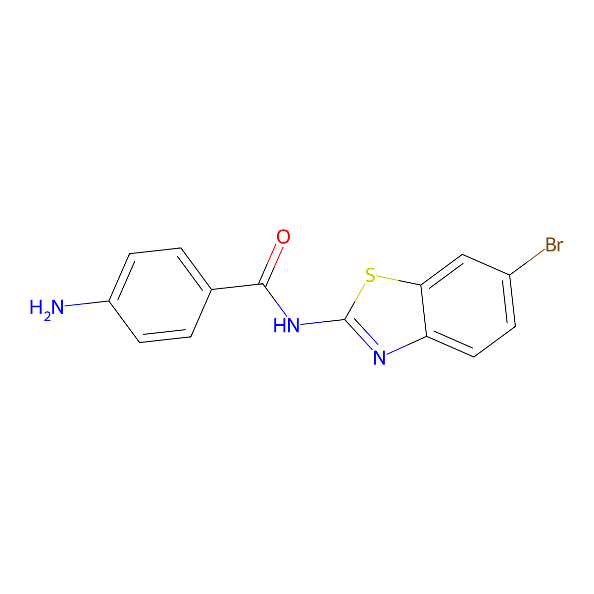 4-amino-N-(6-bromo-1,3-benzothiazol-2-yl)benzamide molecular structure, CAS 332413-58-8