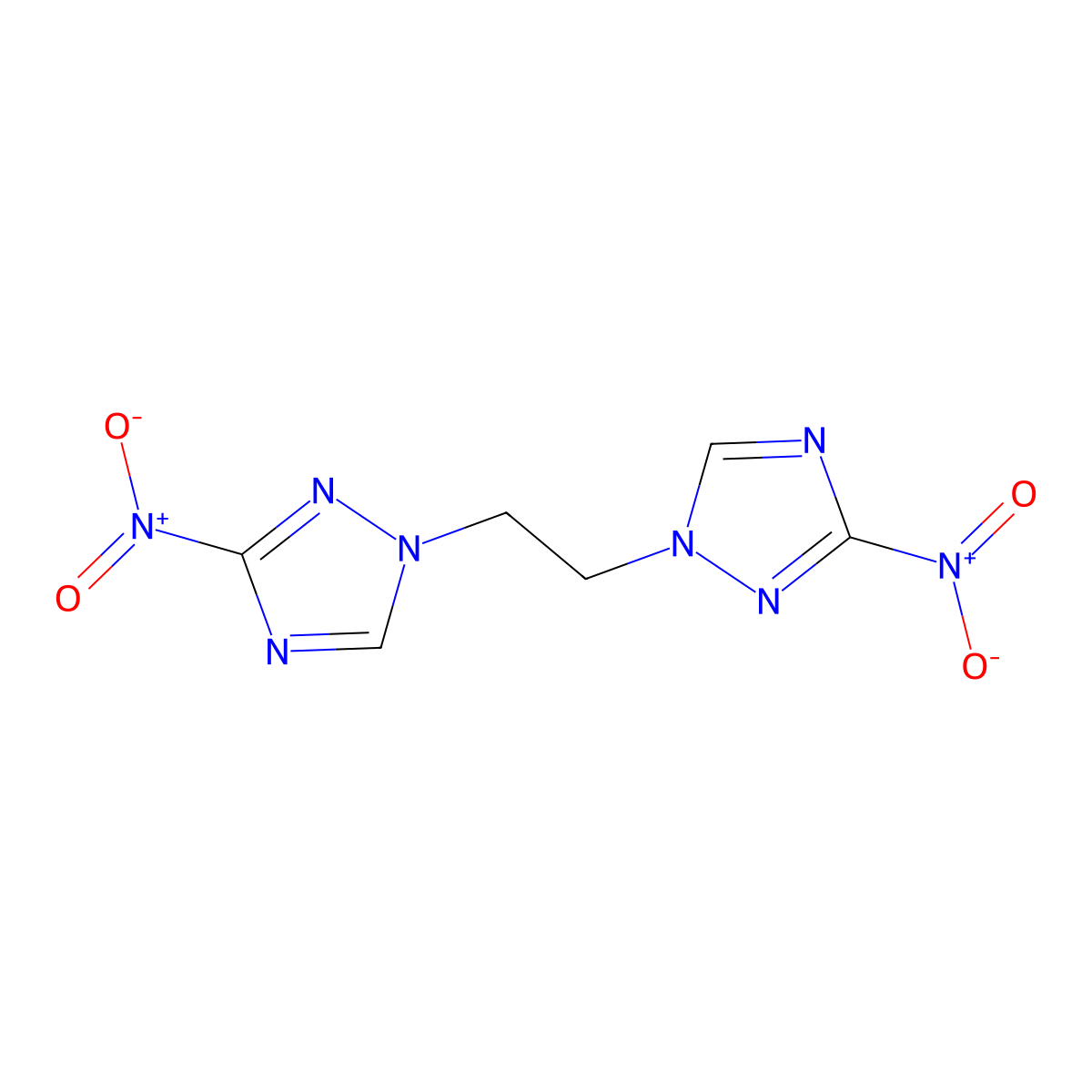 3-Nitro-1-[2-(3-nitro-1,2,4-triazol-1-yl)ethyl]-1,2,4-triazole molecular structure, CAS 332414-17-2