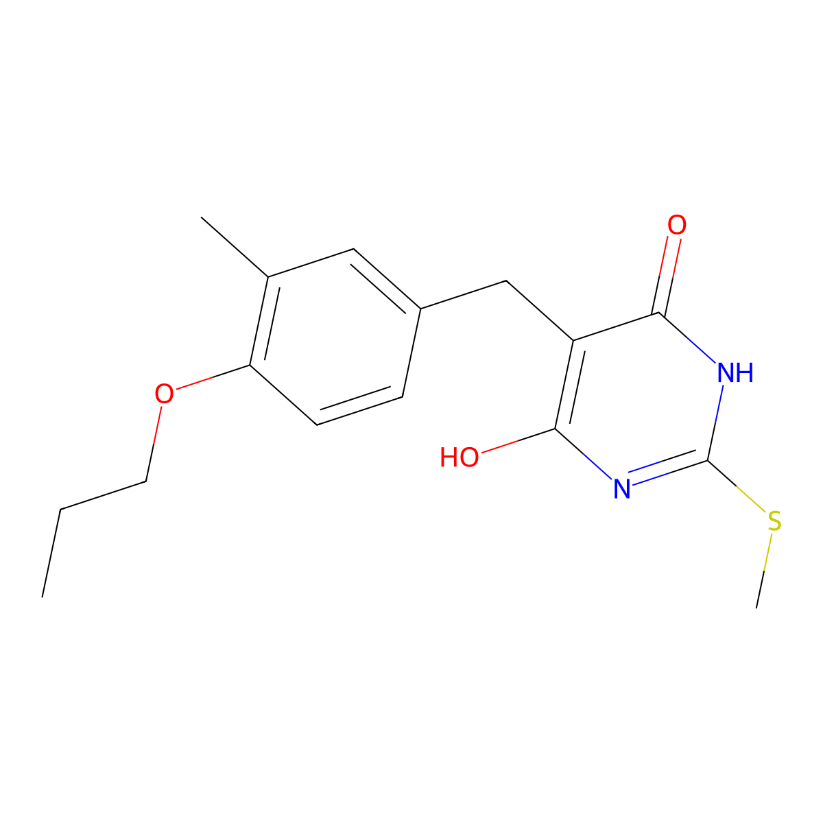 5-(3-Methyl-4-propoxybenzyl)-2-(methylsulfanyl)-4,6-pyrimidinediol molecular structure, CAS 332414-23-0