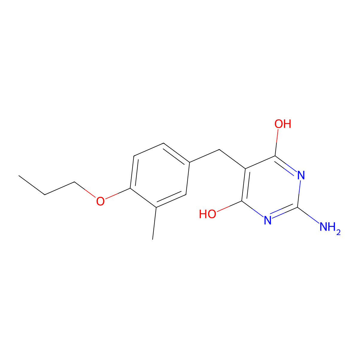 2-Amino-5-(3-methyl-4-propoxy-benzyl)-pyrimidine-4,6-diol molecular structure, CAS 332414-25-2