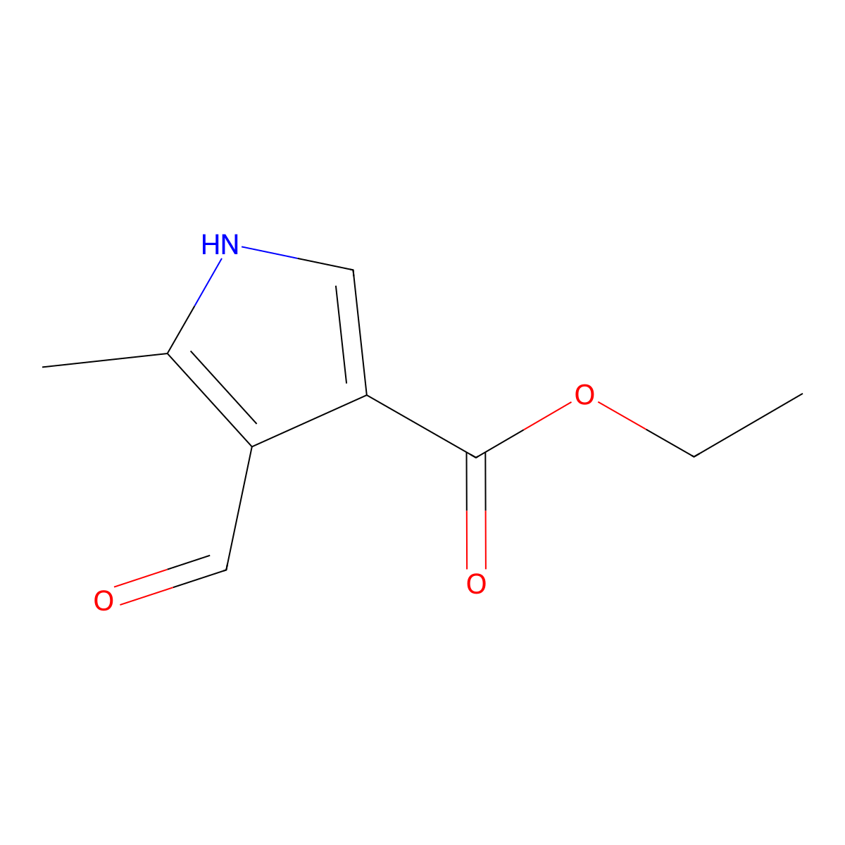 Ethyl 4-formyl-5-methyl-1H-pyrrole-3-carboxylate molecular structure, CAS 332414-41-2