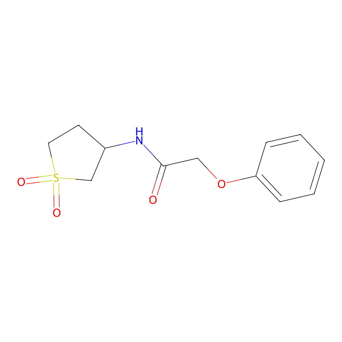 N-(1,1-dioxothiolan-3-yl)-2-phenoxyacetamide molecular structure, CAS 332414-50-3