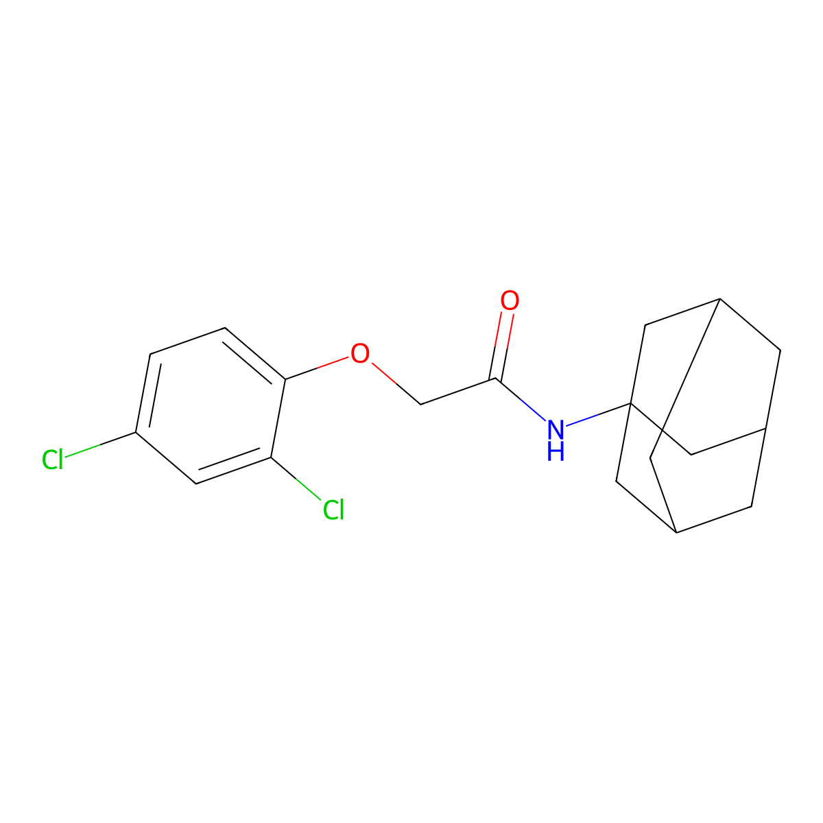 N-(1-adamantyl)-2-(2,4-dichlorophenoxy)acetamide molecular structure, CAS 332418-63-0