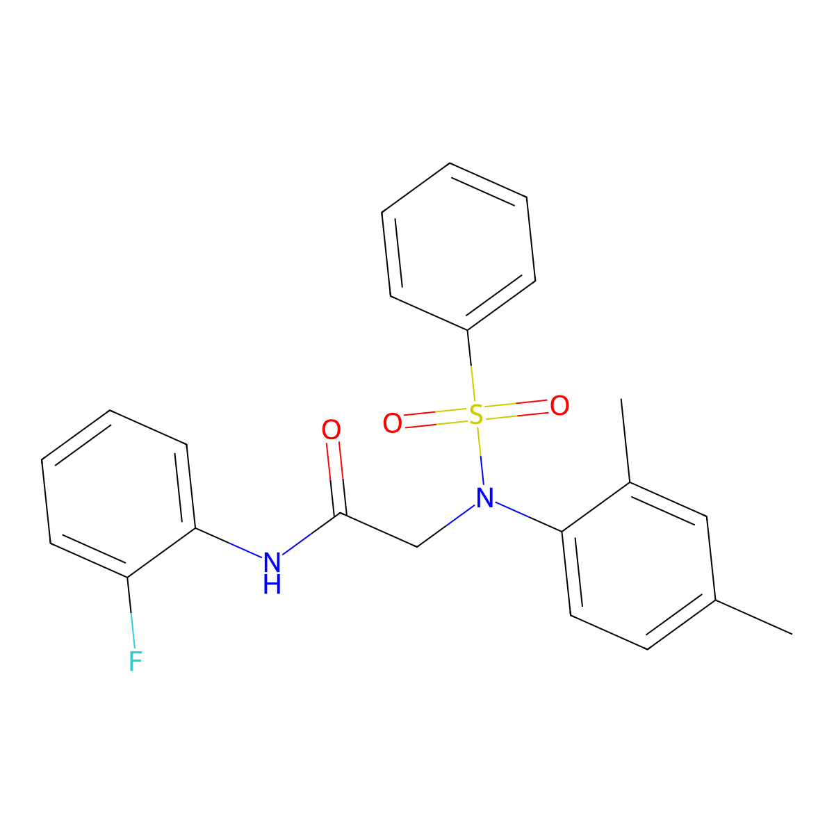 2-[(2,4-Dimethylphenyl)(phenylsulfonyl)amino]-N-(2-fluorophenyl)acetamide molecular structure, CAS 332418-68-5