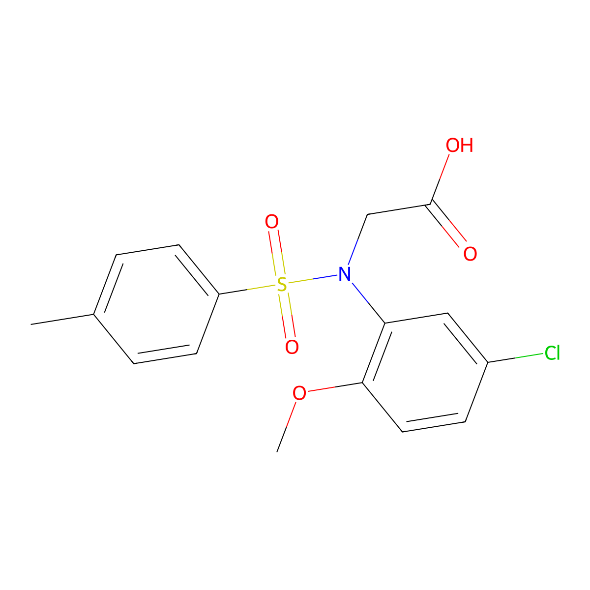 N-(5-chloro-2-methoxyphenyl)-N-[(4-methylphenyl)sulfonyl]glycine molecular structure, CAS 332419-58-6