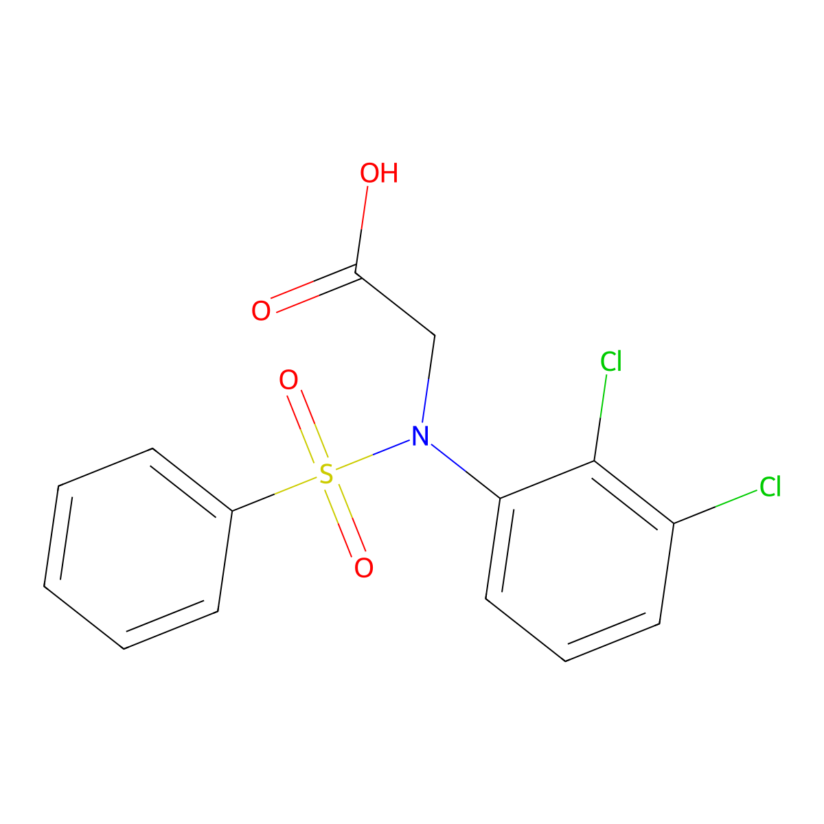 N-(2,3-Dichlorophenyl)-N-(phenylsulfonyl)glycine molecular structure, CAS 332419-60-0