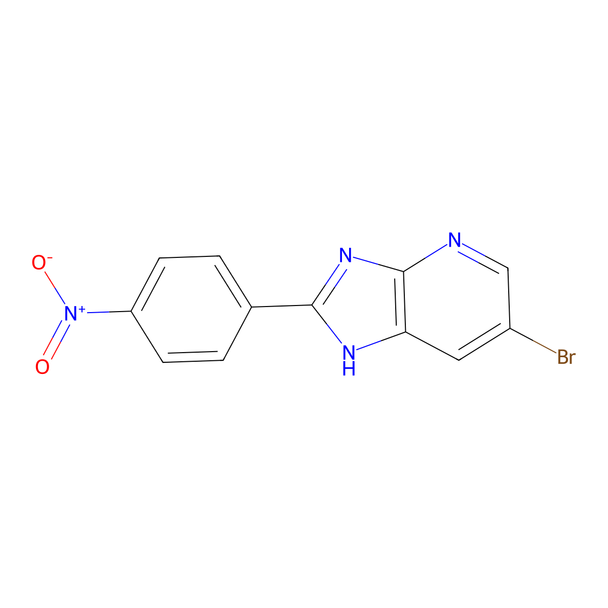 6-Bromo-2-(4-nitrophenyl)-3H-imidazo[4,5-b]pyridine molecular structure, CAS 332419-75-7