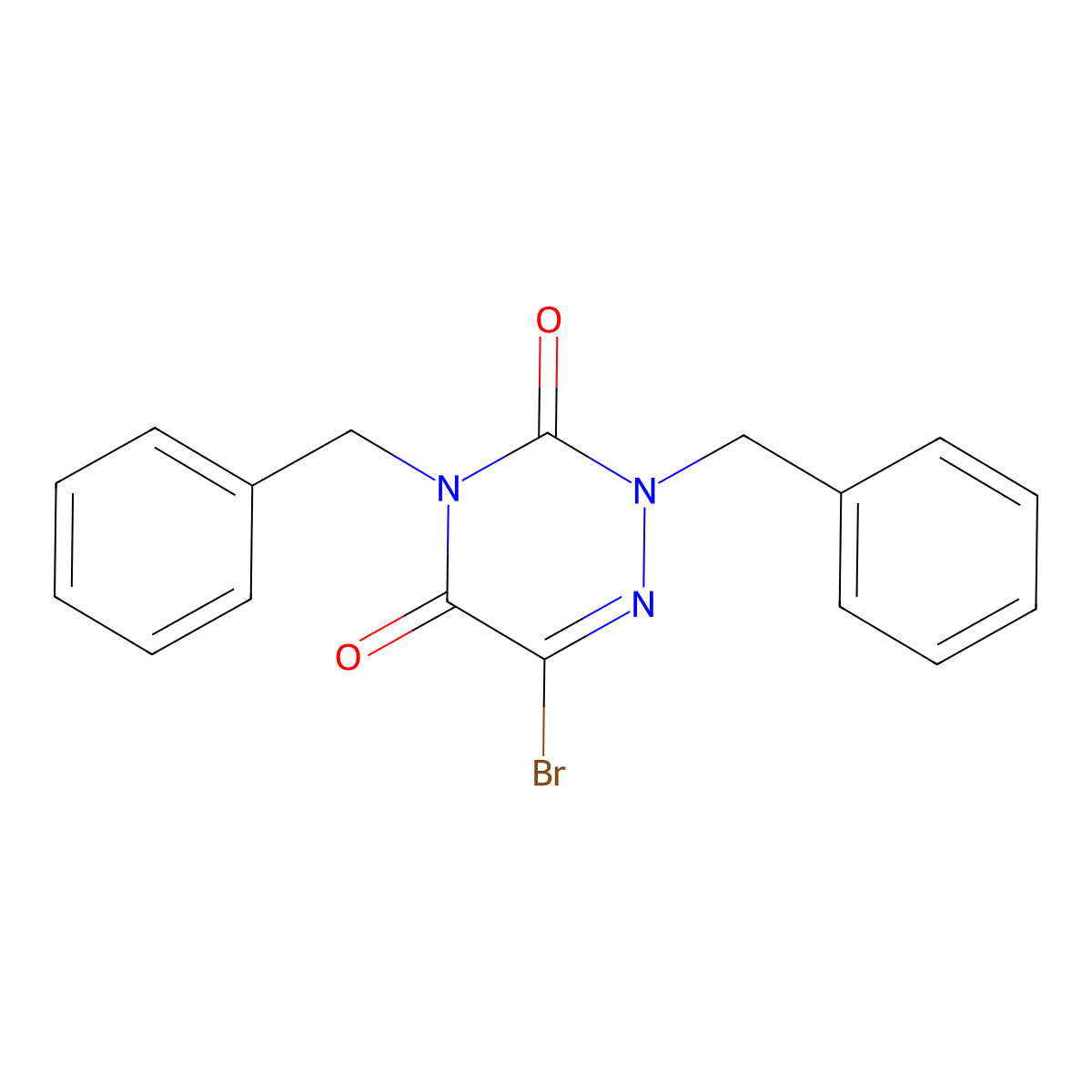 2,4-Dibenzyl-6-bromo-1,2,4-triazine-3,5(2H,4H)-dione molecular structure, CAS 33242-54-5