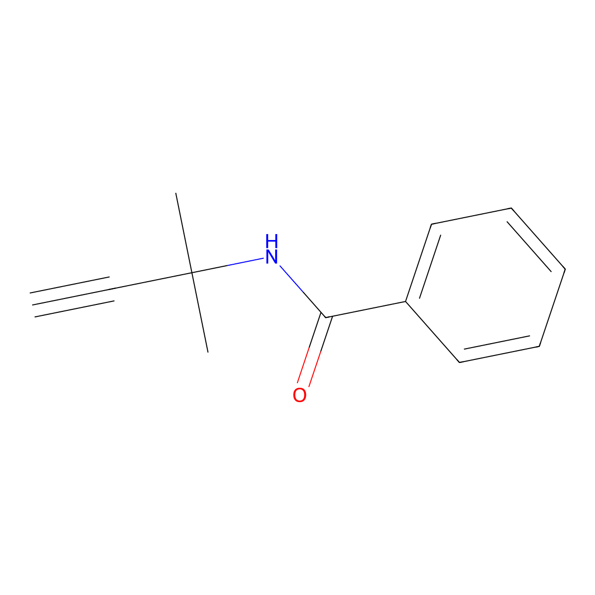 N-(1,1-dimethyl-2-propynyl)benzamide molecular structure, CAS 33244-86-9