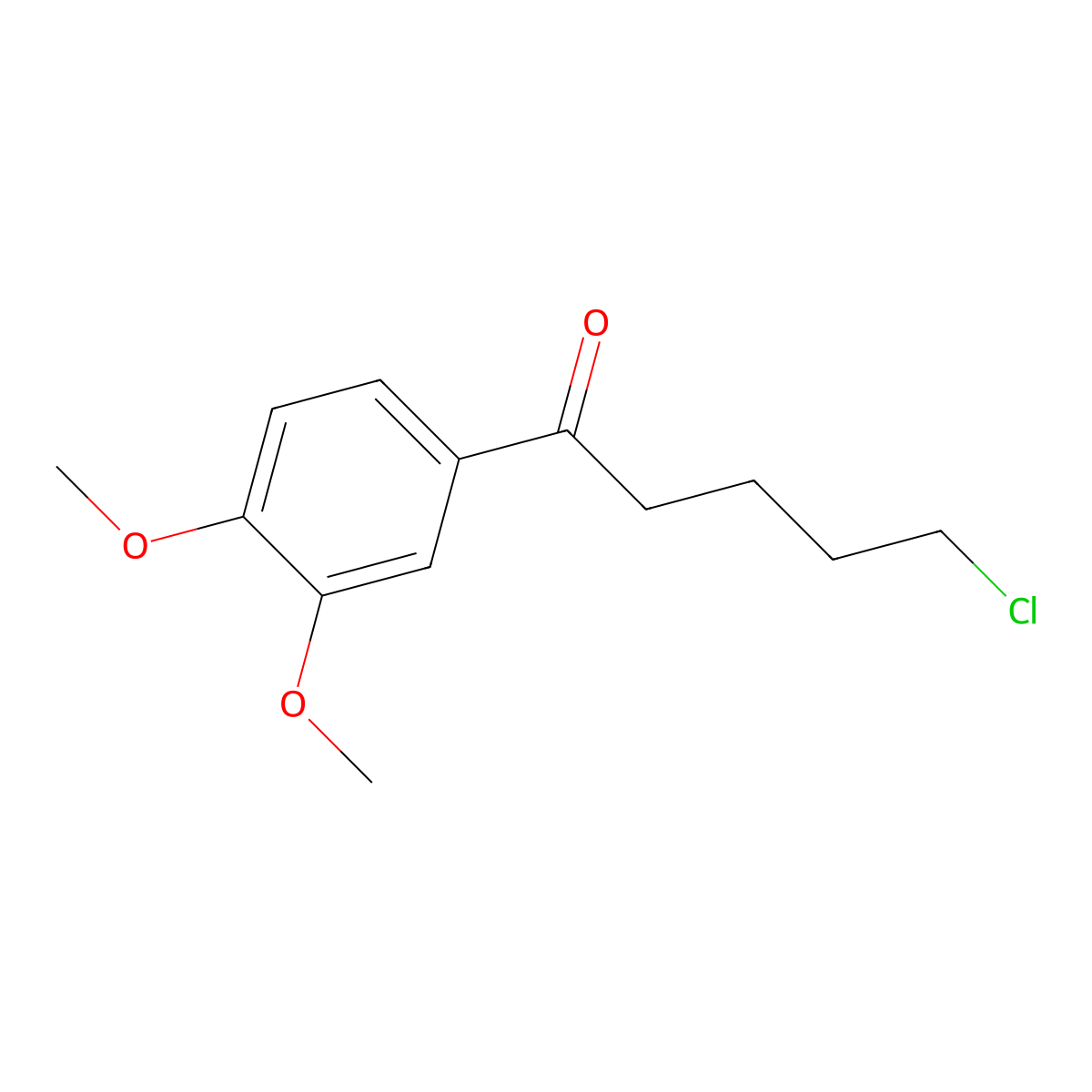 1-Chloro-5-(3,4-dimethoxyphenyl)-5-oxopentane molecular structure, CAS 33245-77-1