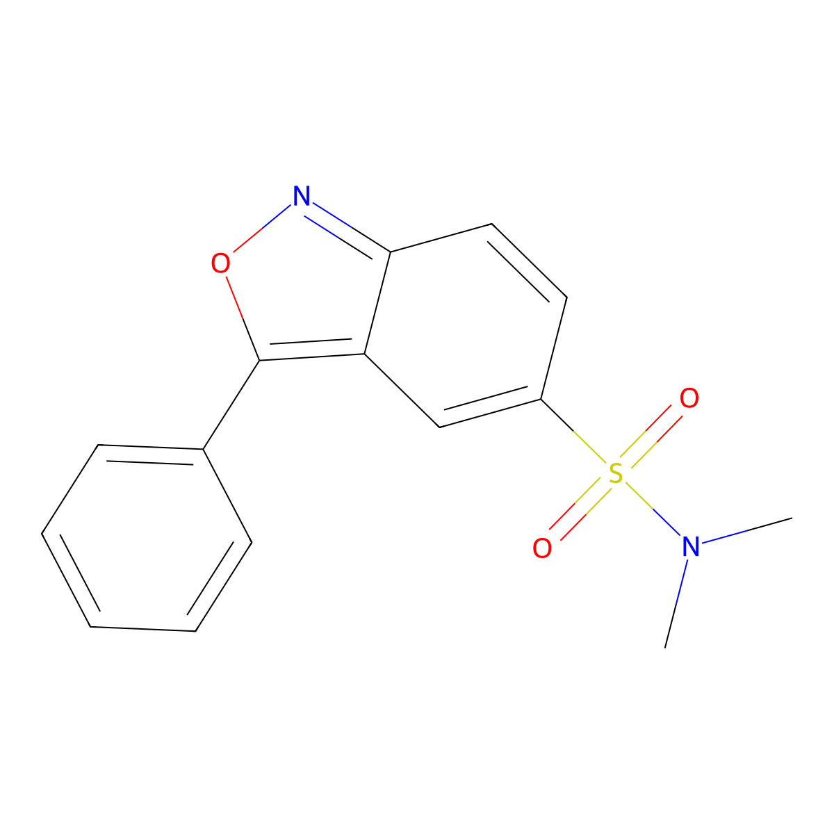 2,1-Benzisoxazole-5-sulfonamide, N,N-dimethyl-3-phenyl- molecular structure, CAS 33249-63-7