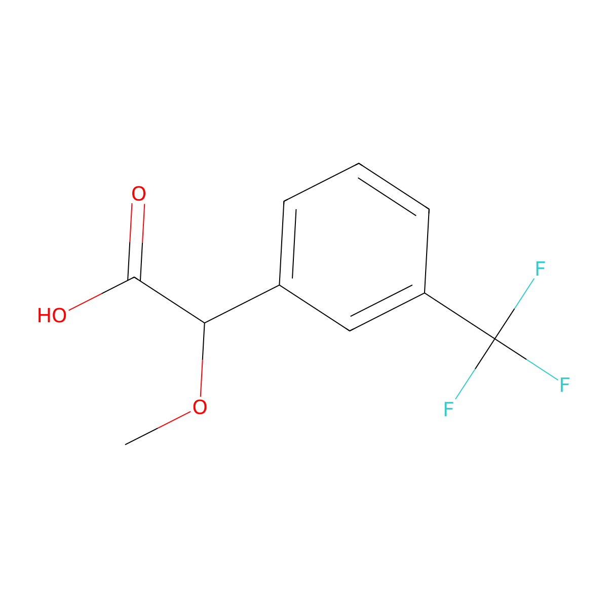 2-Methoxy-2-(3-(trifluoromethyl)phenyl)acetic acid molecular structure, CAS 33250-33-8