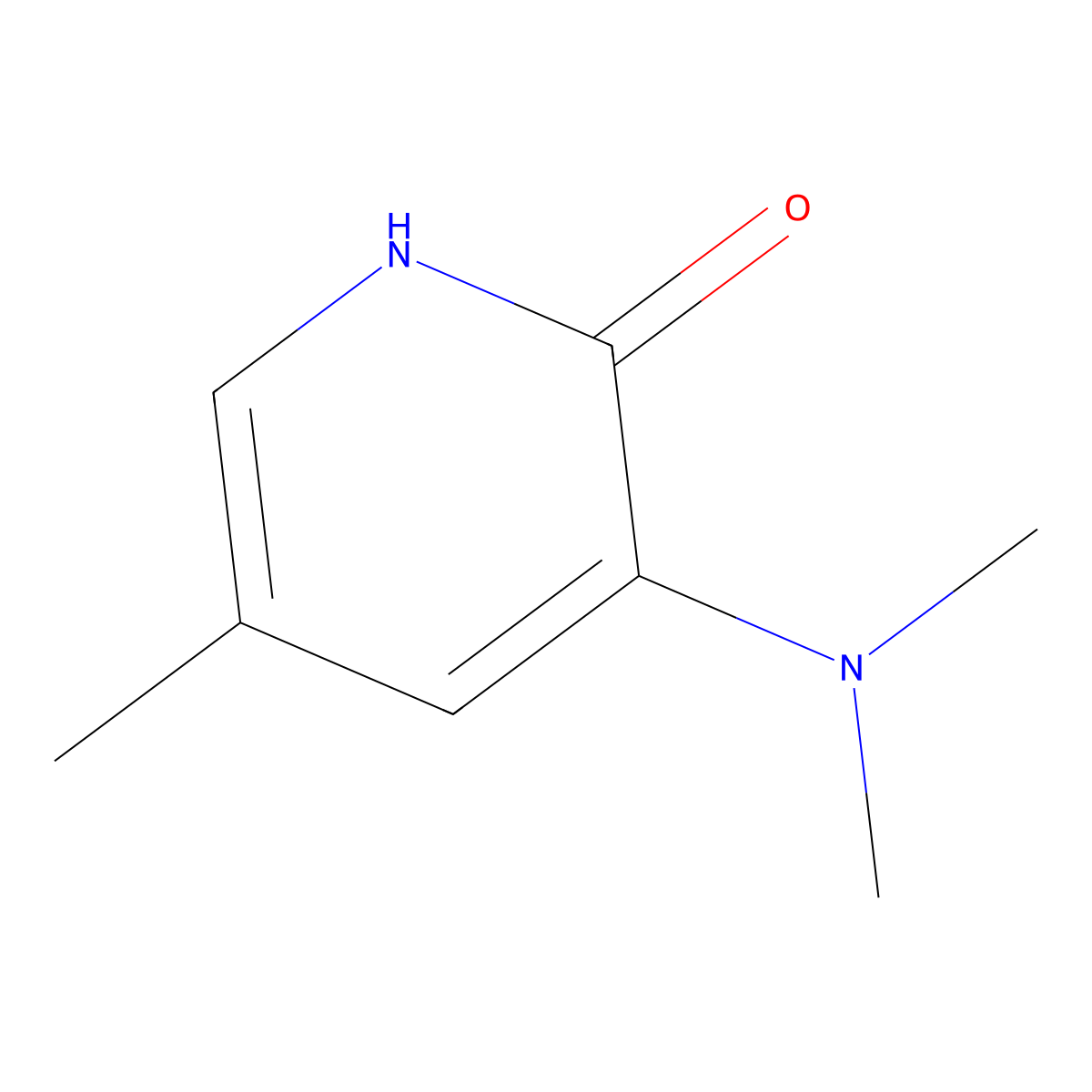 3-(Dimethylamino)-5-methyl-1,2-dihydropyridin-2-one molecular structure, CAS 33252-45-8