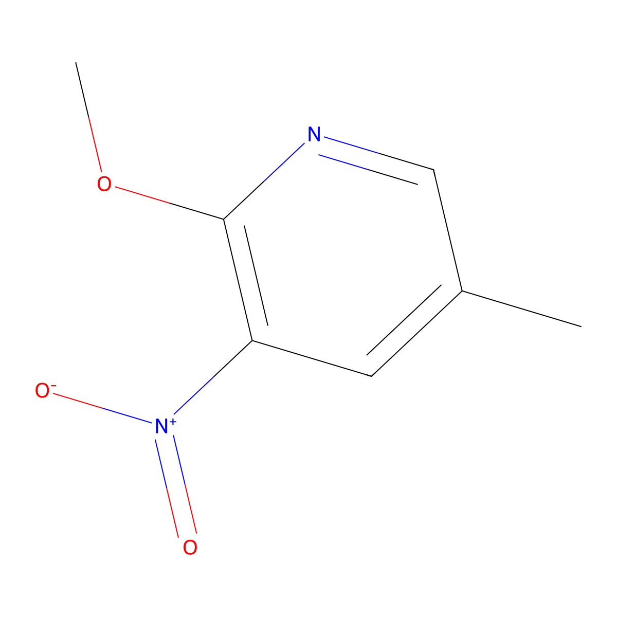 2-Methoxy-5-methyl-3-nitropyridine molecular structure, CAS 33252-62-9