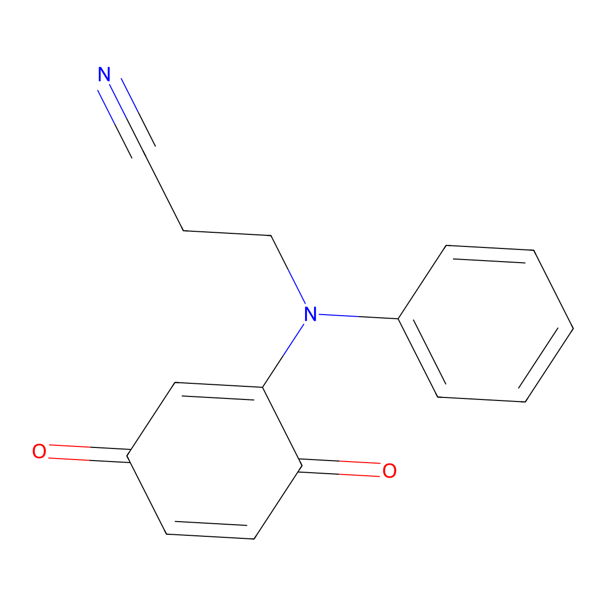3-[(3,6-Dioxocyclohexa-1,4-dien-1-yl)(phenyl)amino]propanenitrile molecular structure, CAS 33253-67-7