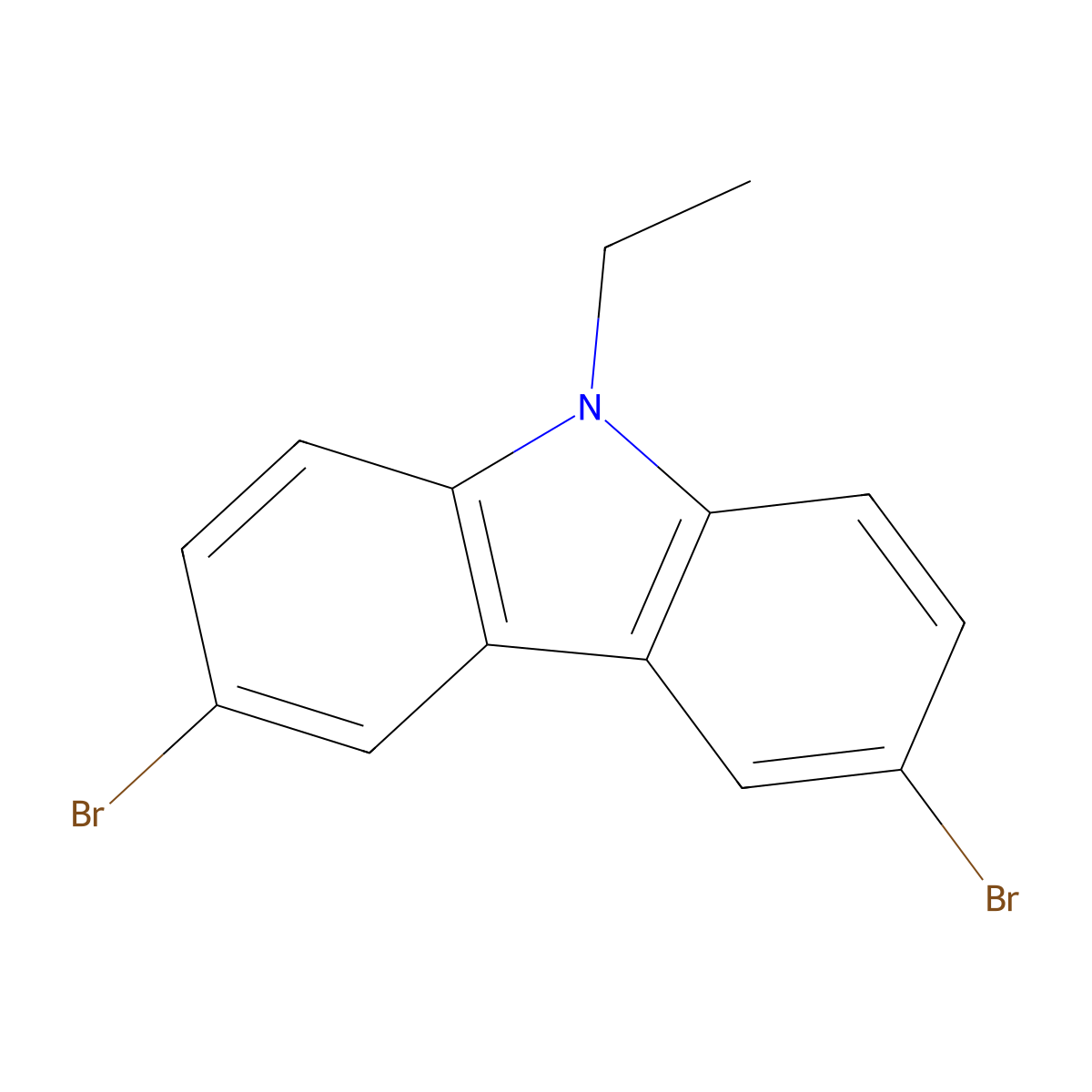 3,6-Dibromo-9-ethylcarbazole molecular structure, CAS 33255-13-9