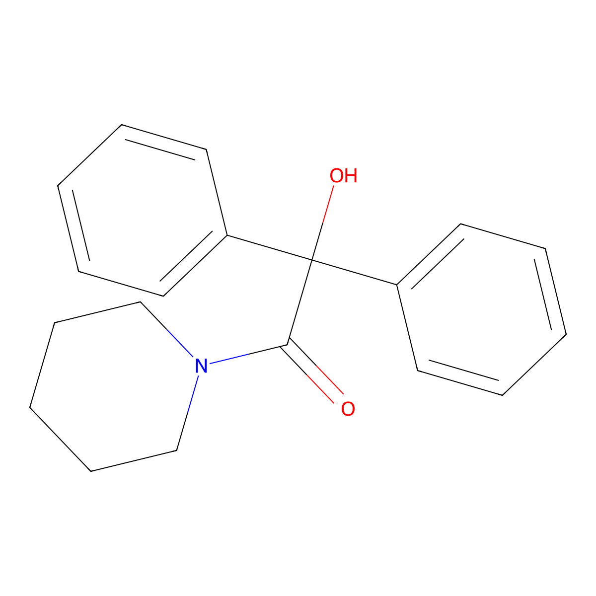 Piperidine, 1-(hydroxydiphenylacetyl)- molecular structure, CAS 33255-31-1