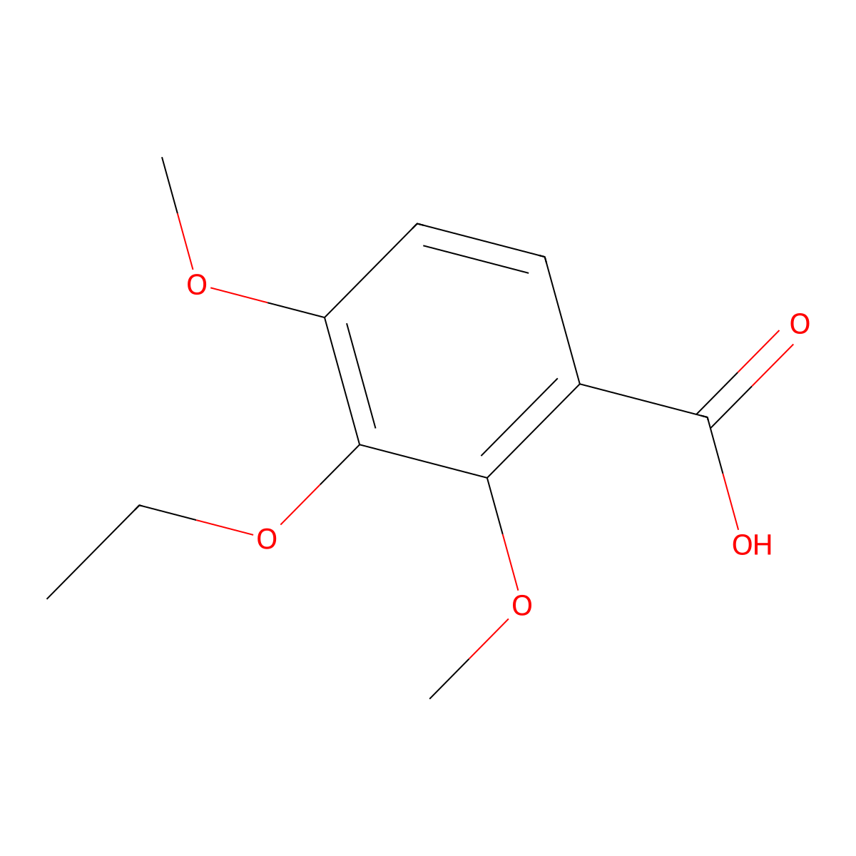 3-Ethoxy-2,4-dimethoxybenzoic acid molecular structure, CAS 33257-20-4